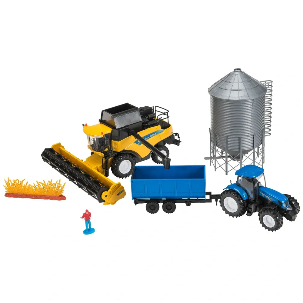 New Holland CR9090 Combine Harvester & Grain Bin 1:32 Scale Set