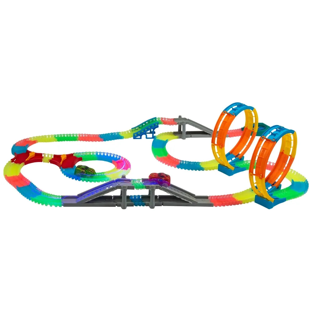 Glow Tracks Glow-in-the-Dark Double Loop Race Track Set