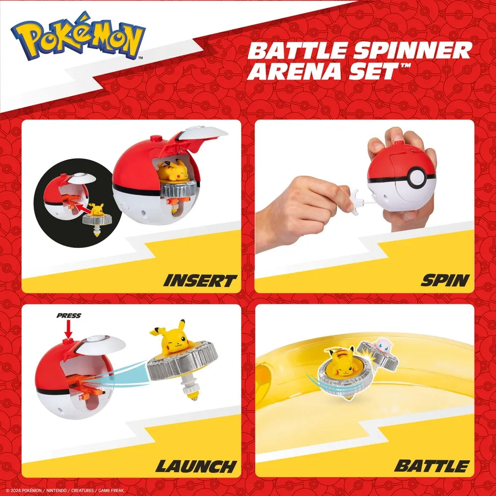 Pokémon Battle Spinner Arena Set with Pikachu & Mew Spinners
