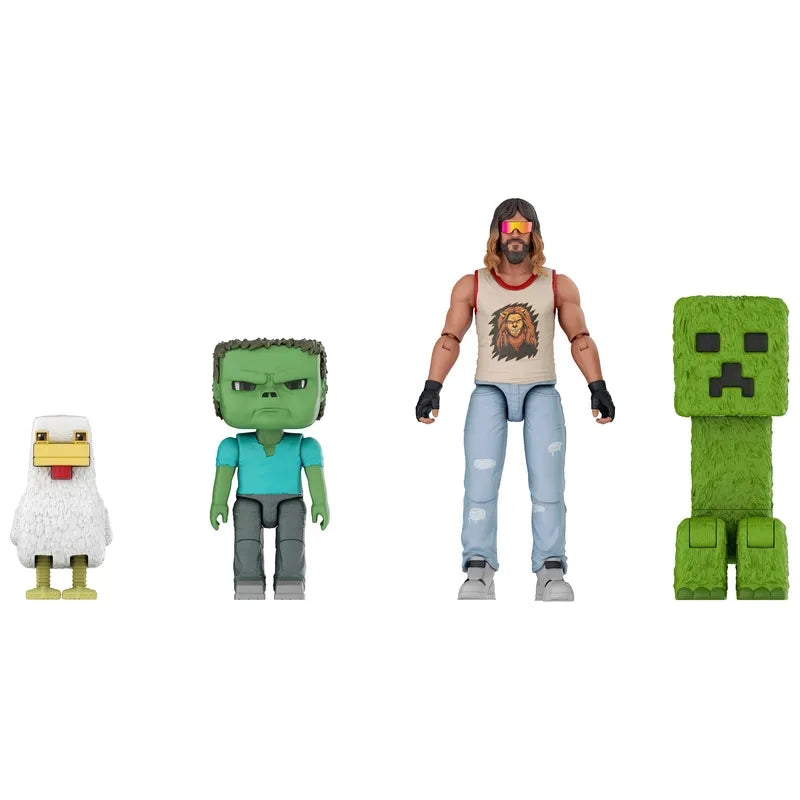 Minecraft Movie Action Figures 4-Pack Woodland Mansion Throwdown