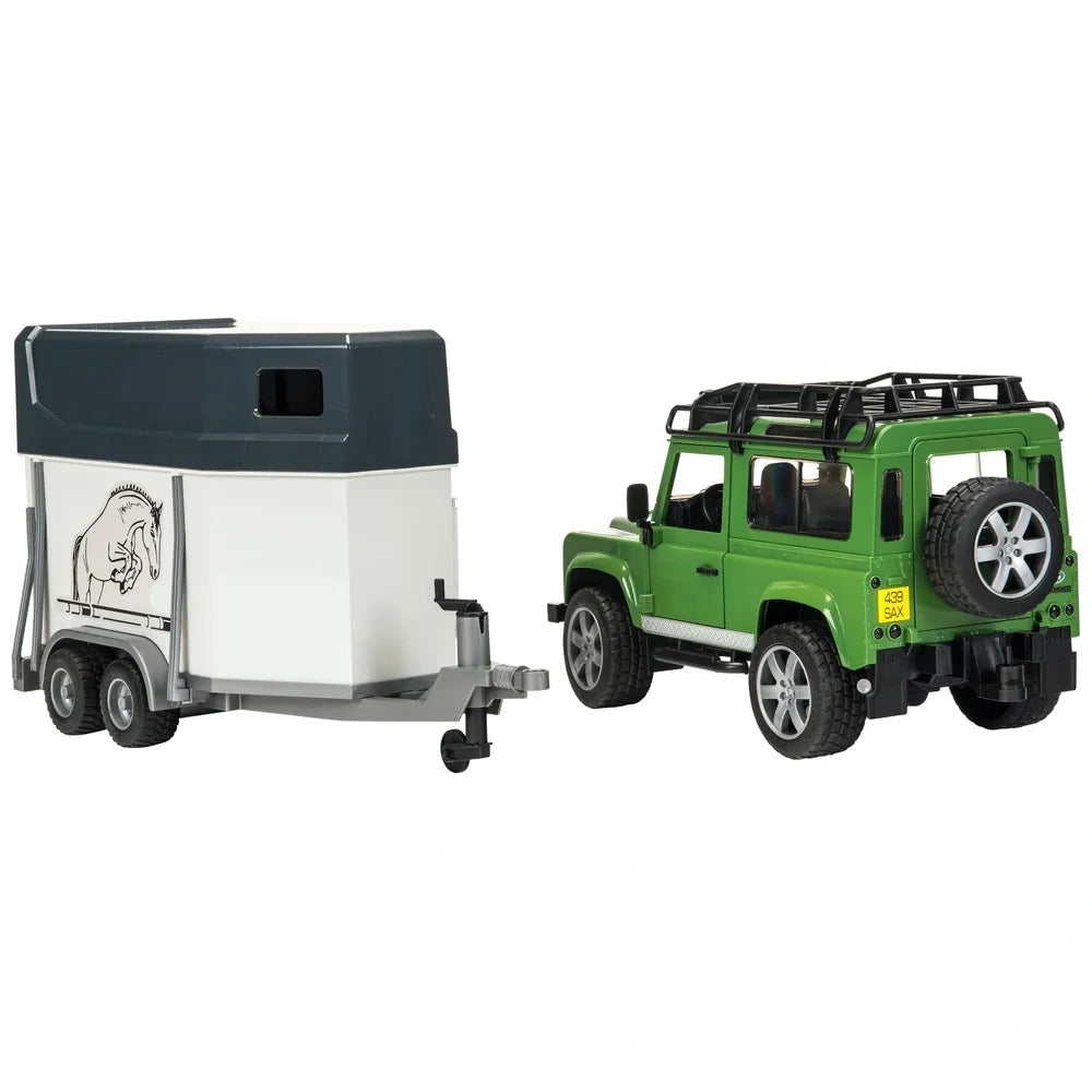 Bruder 1:16 Scale Land Rover Defender with Horse Trailer