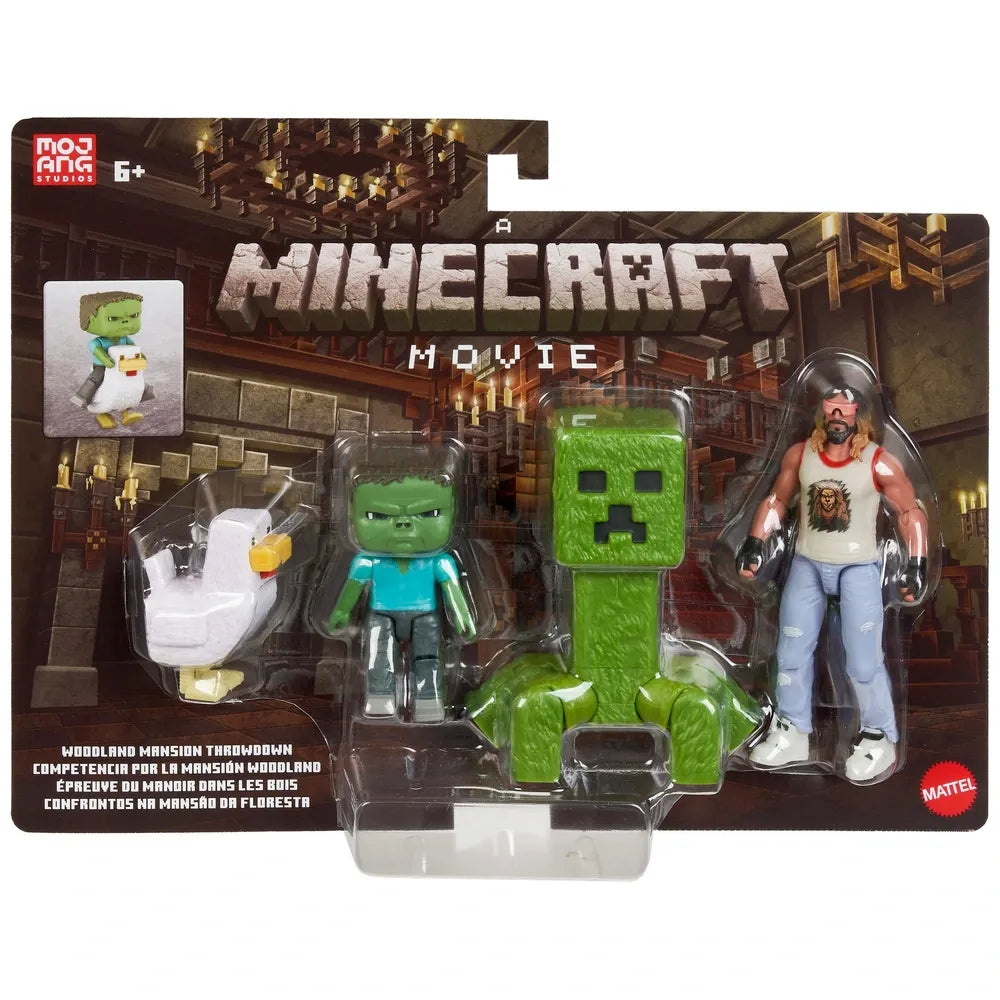 Minecraft Movie Action Figures 4-Pack Woodland Mansion Throwdown