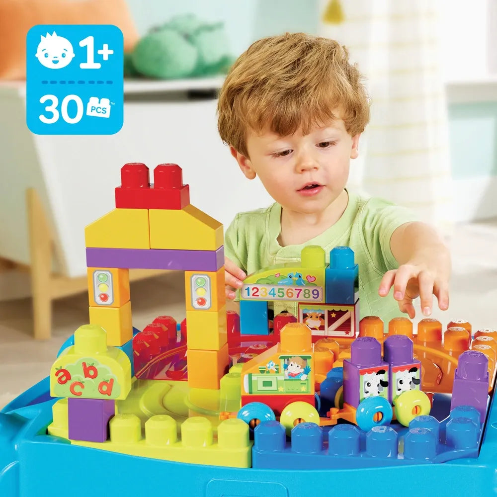 MEGA Bloks Build ’N Learn Table with Blue & Red Building Blocks