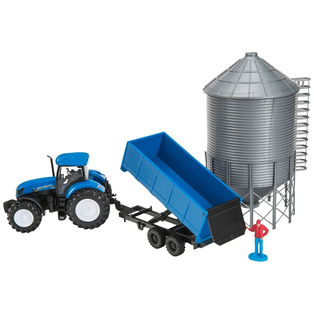 New Holland CR9090 Combine Harvester & Grain Bin 1:32 Scale Set
