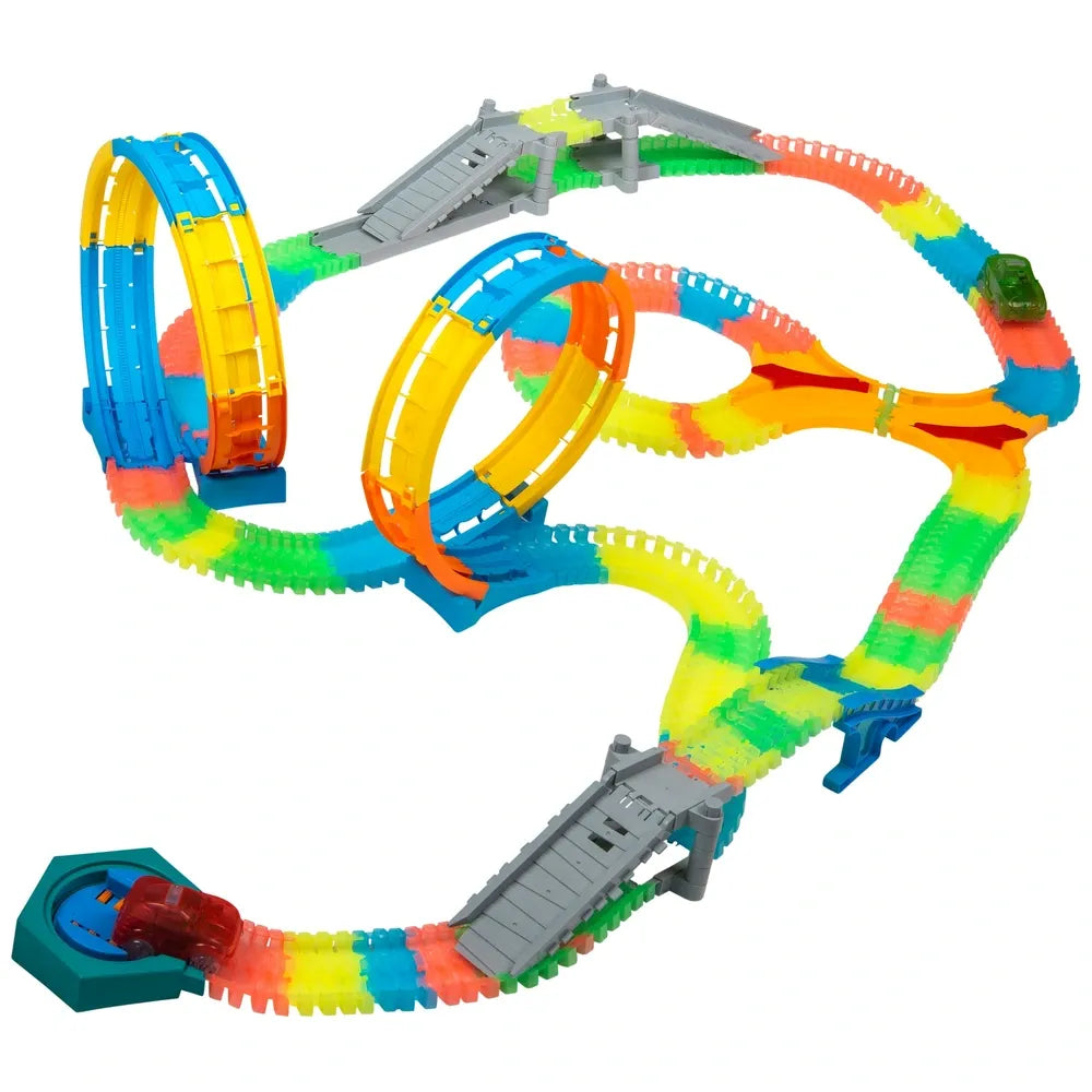 Glow Tracks Glow-in-the-Dark Double Loop Race Track Set