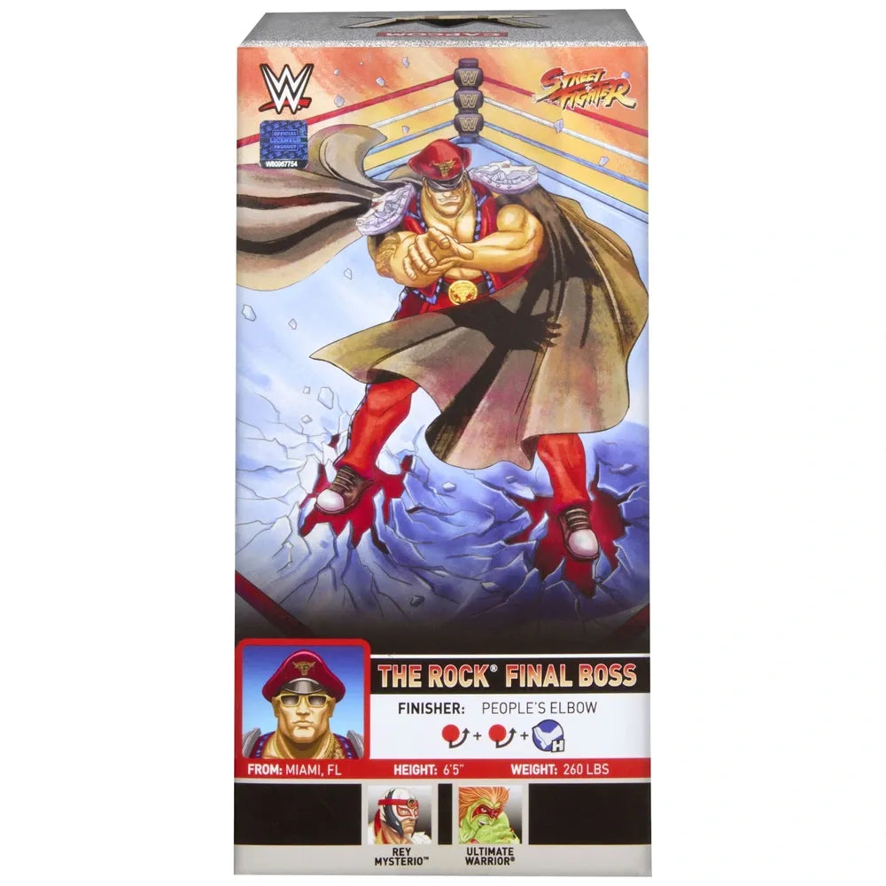 WWE Elite x Street Fighter The Rock Final Boss as M. Bison Action Figure