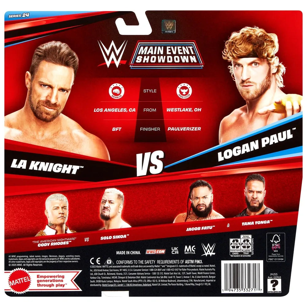 WWE Series 24 Main Event Showdown 2-Pack – LA Knight & Logan Paul
