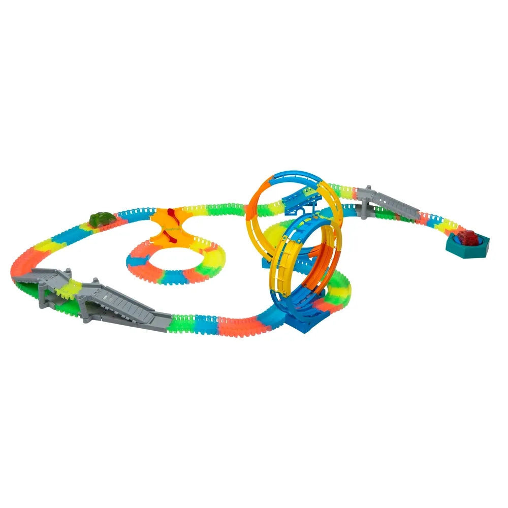 Glow Tracks Glow-in-the-Dark Double Loop Race Track Set