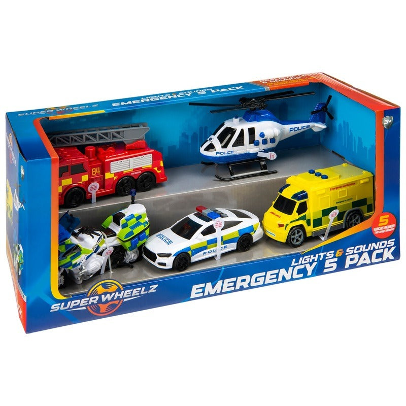 Super Wheelz Lights & Sounds Emergency Team 5-Car Pack