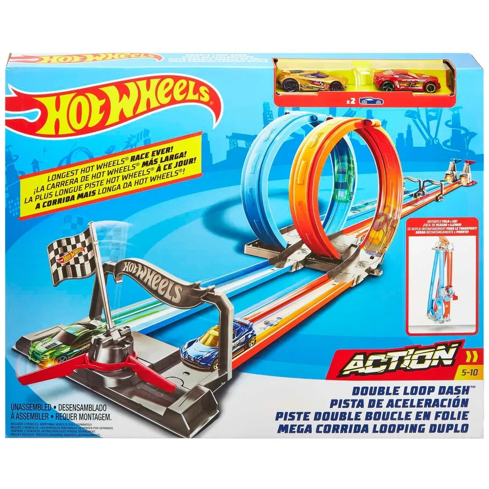Hot Wheels Action Double Loop Dash Track Playset