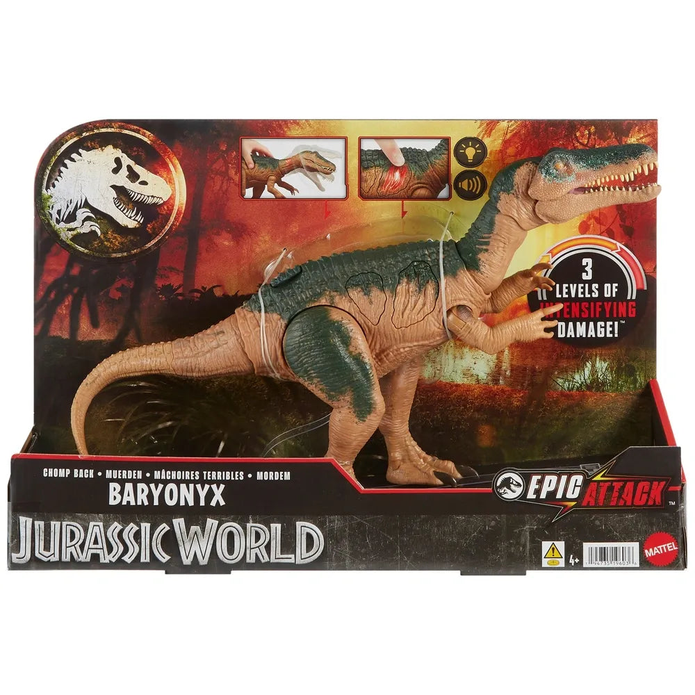 Jurassic World Epic Attack Chomp Back Baryonyx Dinosaur Action Figure Toy