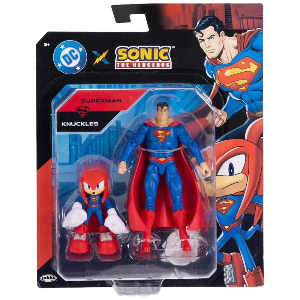 DC x Sonic the Hedgehog 2-Pack Action Figures: Knuckles & Superman Collectibles