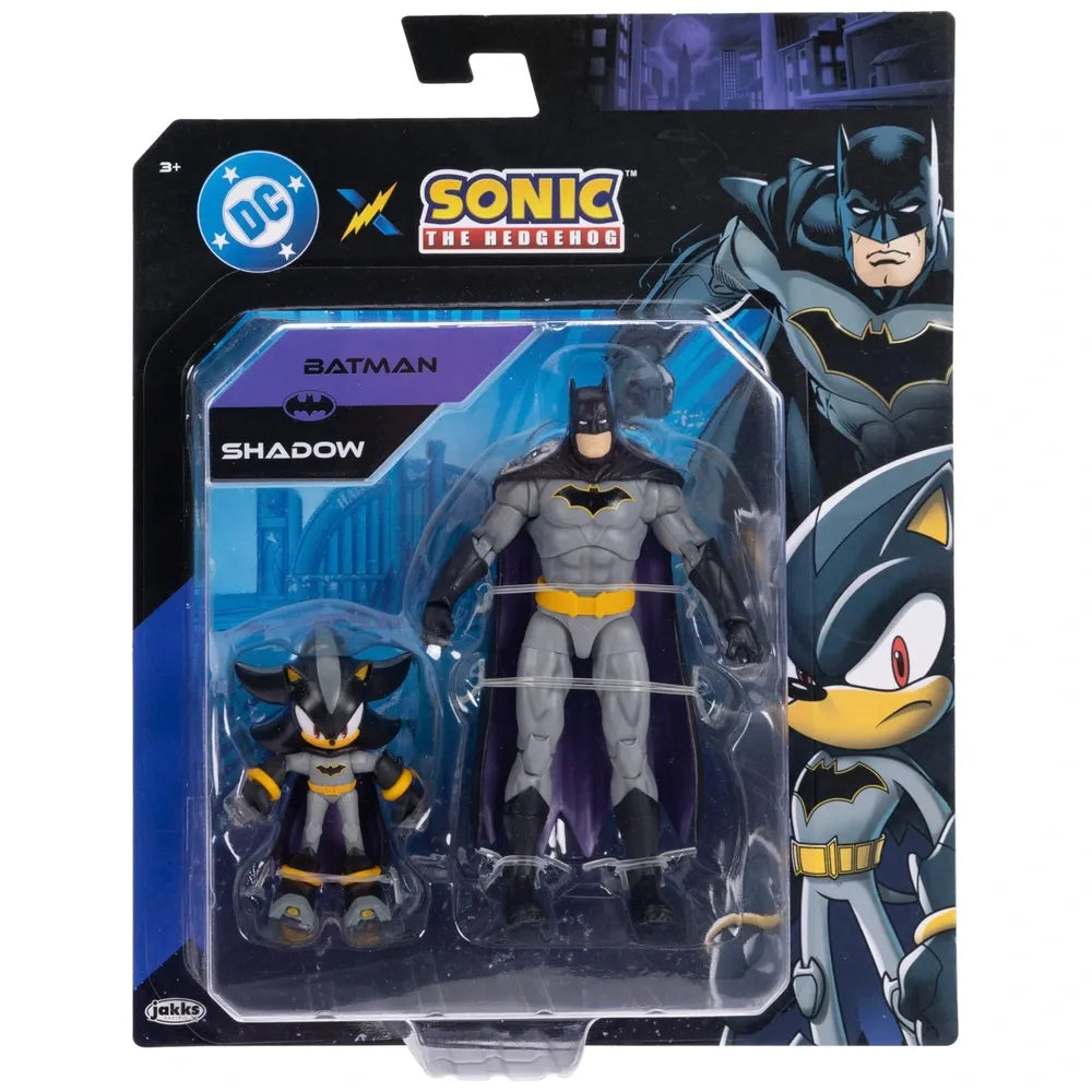 DC x Sonic 2-Pack Action Figures – Shadow and Batman Toy Set for Fans