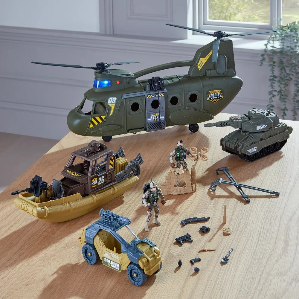 Soldier Force Playset: Military Vehicles with Lights & Sound Effects