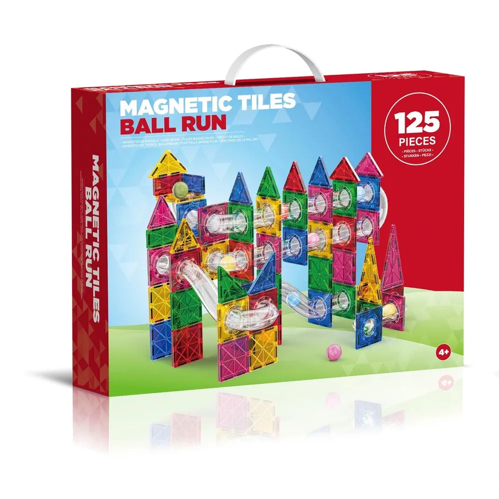 125-Piece Magnetic Tiles Ball Run Construction Set