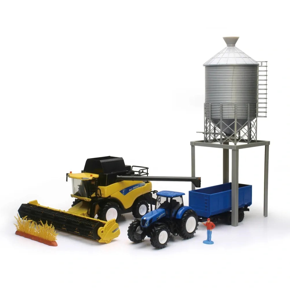 New Holland CR9090 Combine Harvester & Grain Bin 1:32 Scale Set