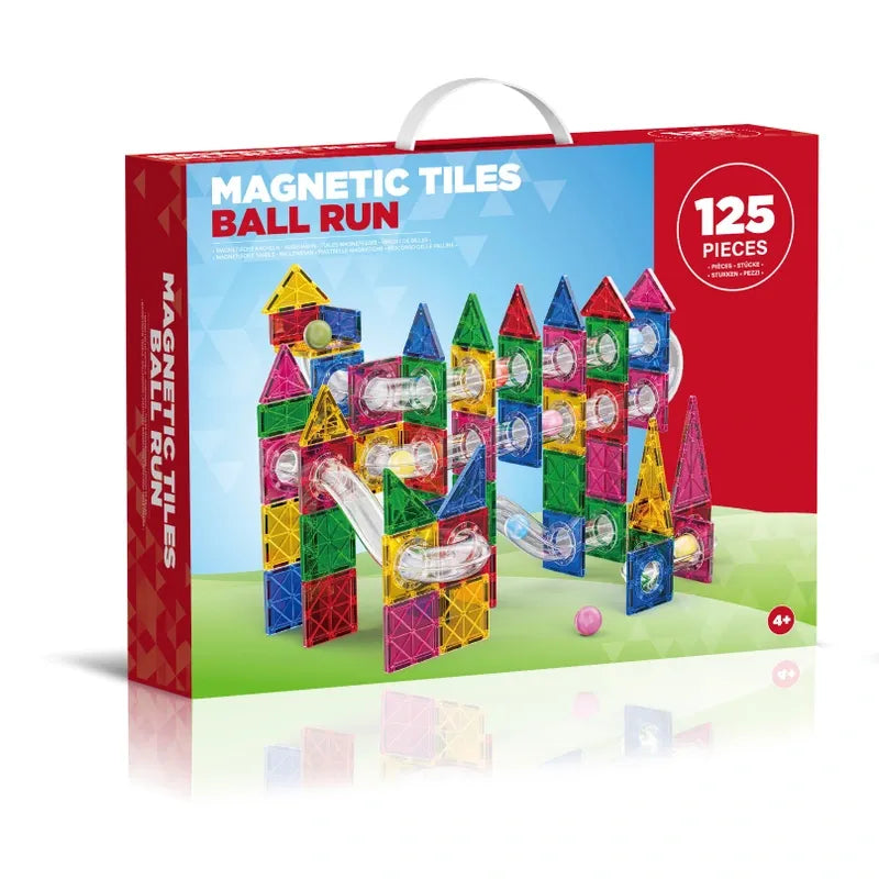 125-Piece Magnetic Tiles Ball Run Construction Set