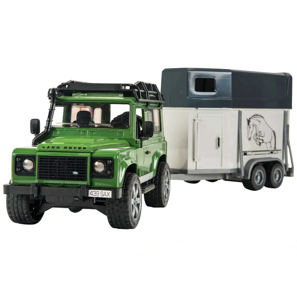 Bruder 1:16 Scale Land Rover Defender with Horse Trailer
