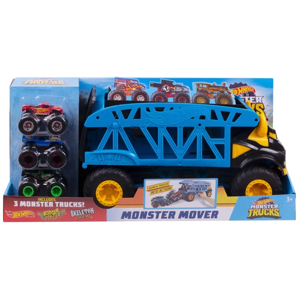 Hot Wheels Monster Trucks 1:64 Monster Mover Transporter with 3 Cars