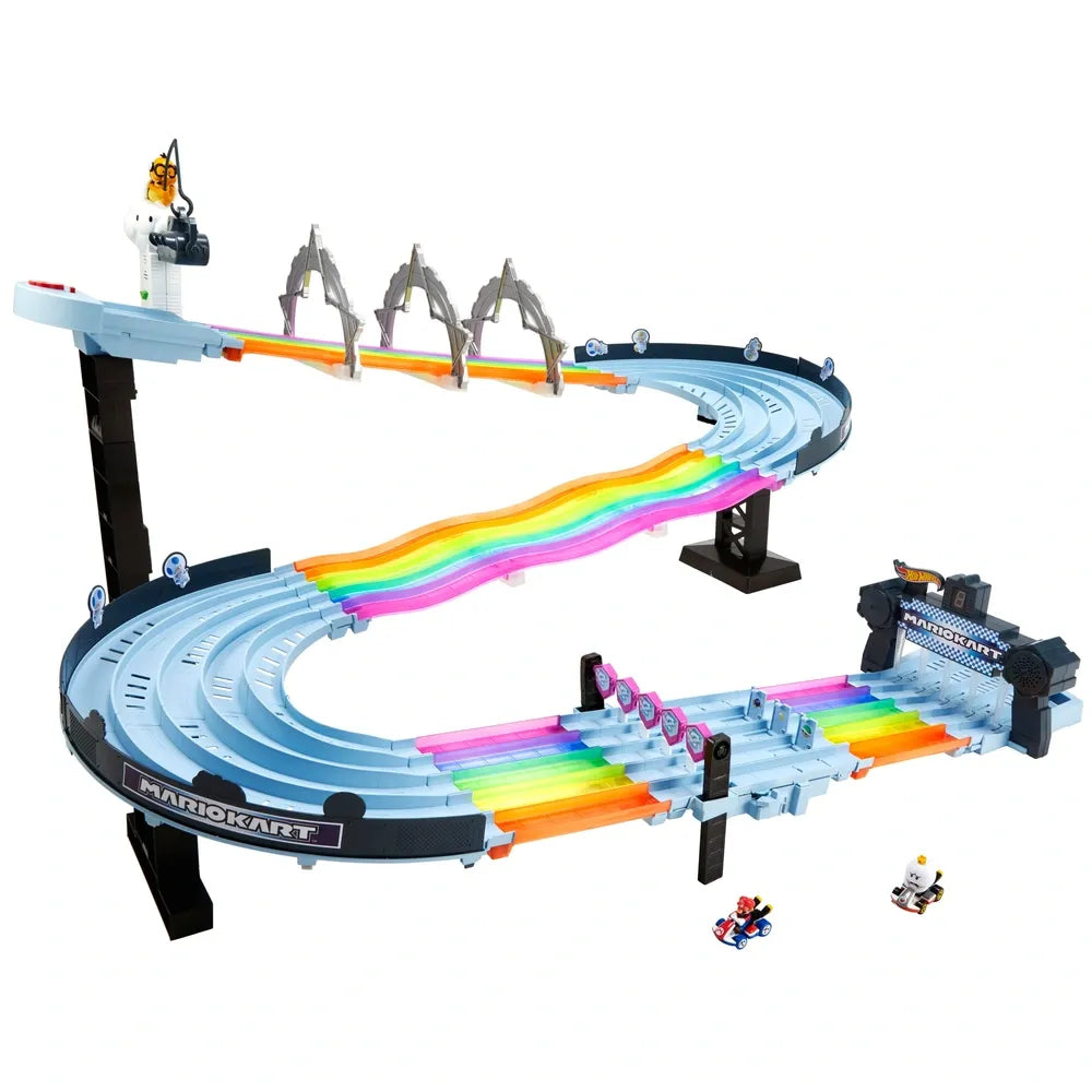 Hot Wheels Mario Kart Rainbow Road Racing Playset