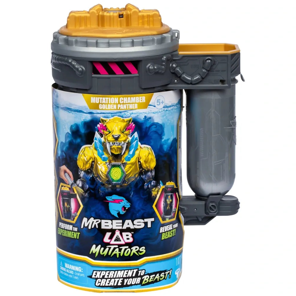 MrBeast Lab Mutators Golden Panther Mutation Chamber Action Figure