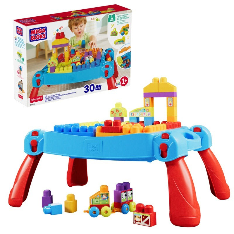 MEGA Bloks Build ’N Learn Table with Blue & Red Building Blocks