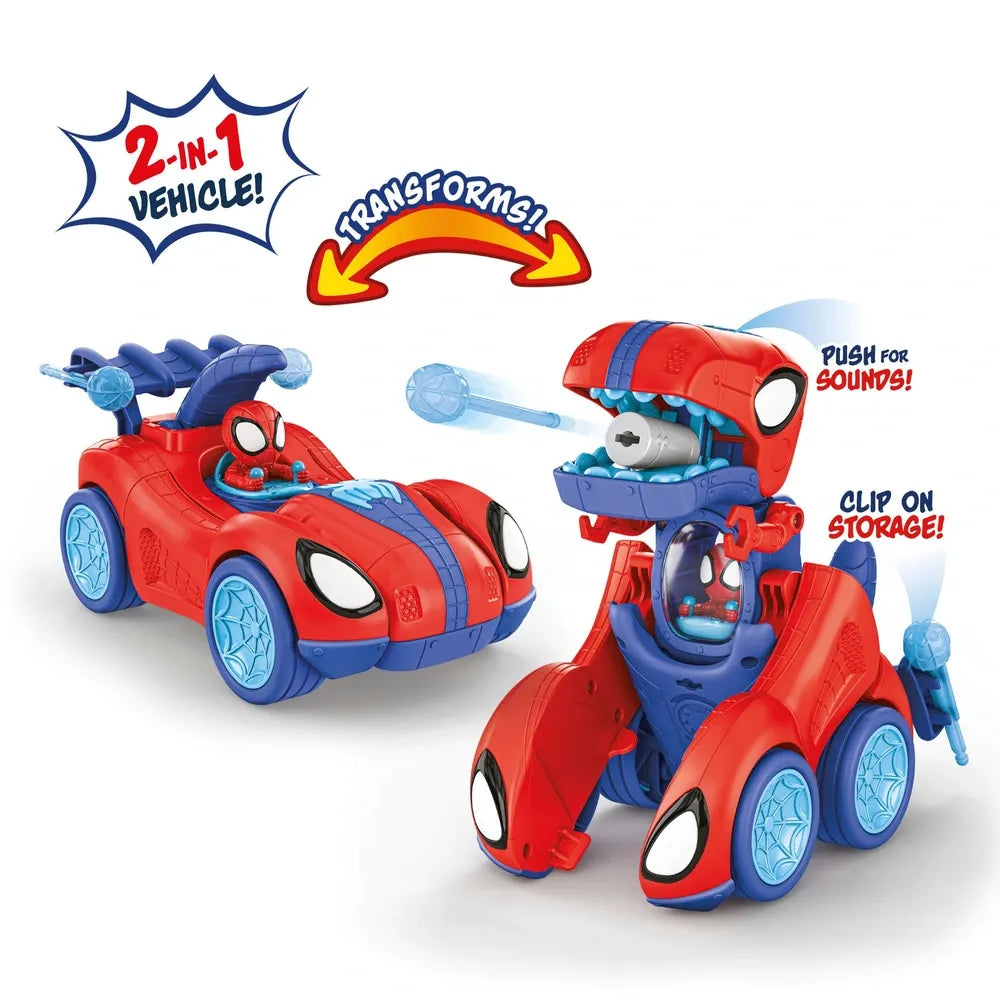Spidey and His Amazing Friends Spidey-Rex Racer 2-in-1 Ride-On Toy Set for Kids