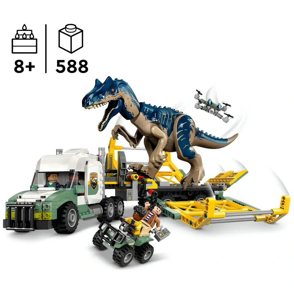 LEGO Jurassic World 76966 Allosaurus Transport Truck Dinosaur Play Set