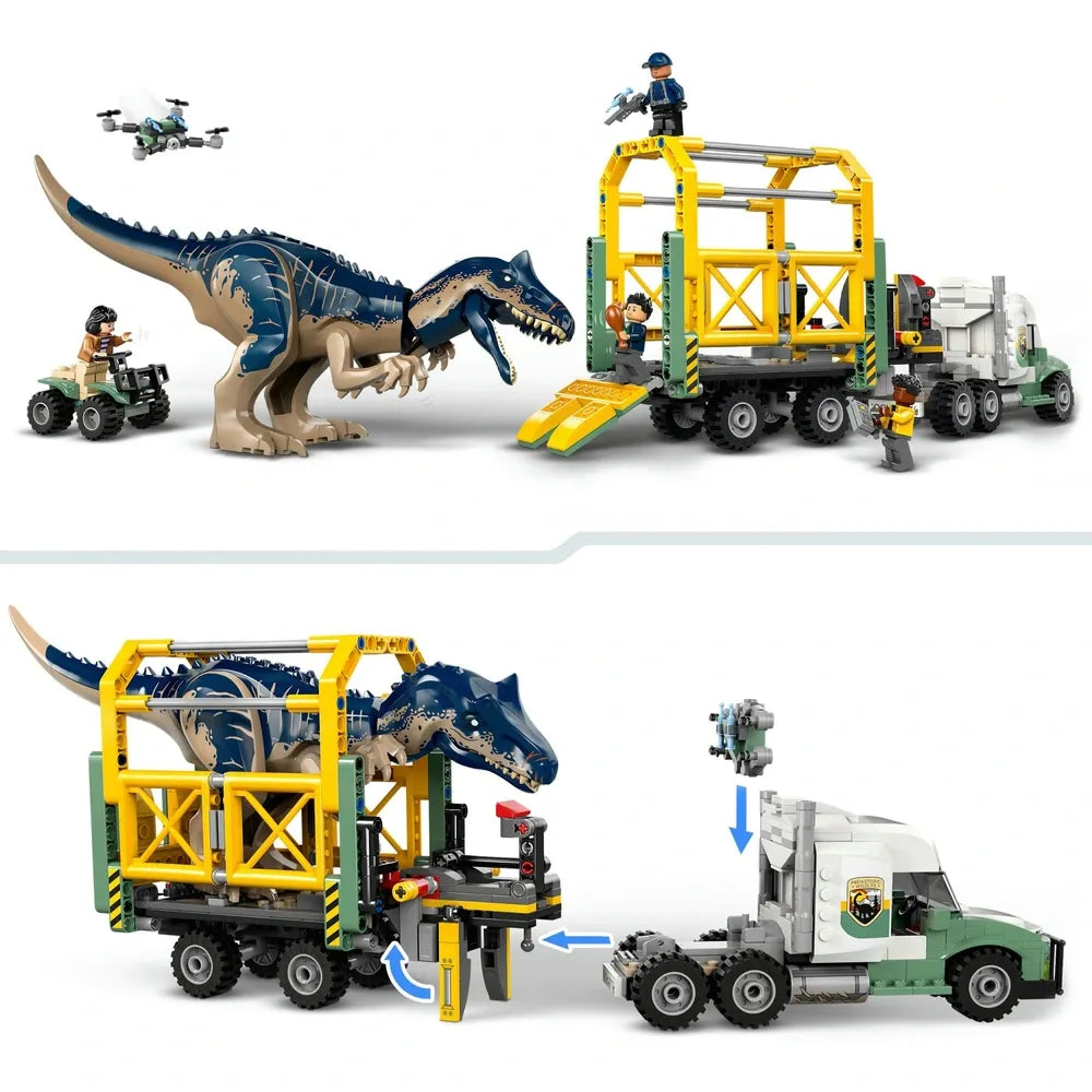 LEGO Jurassic World 76966 Allosaurus Transport Truck Dinosaur Play Set