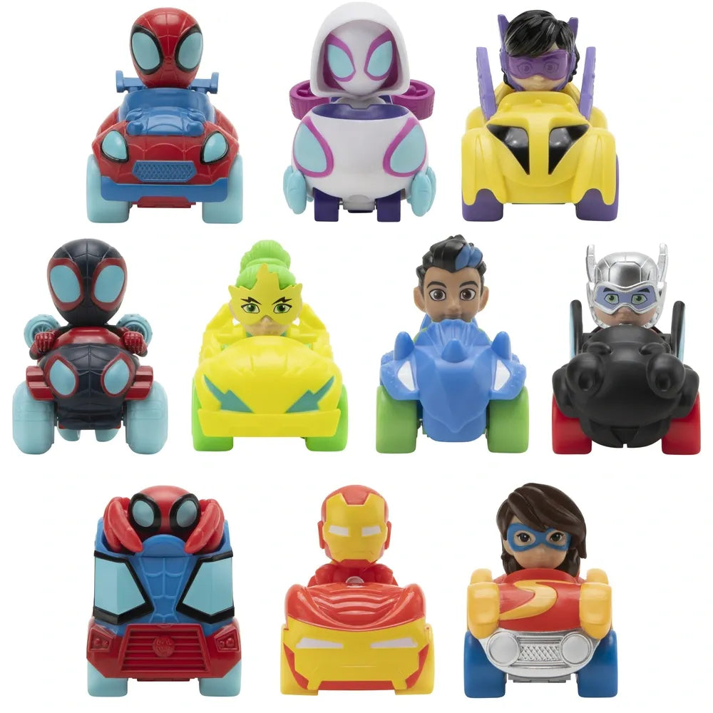 Spidey and His Amazing Friends Minis Cars 10-Pack – 5 cm Collectible Vehicles