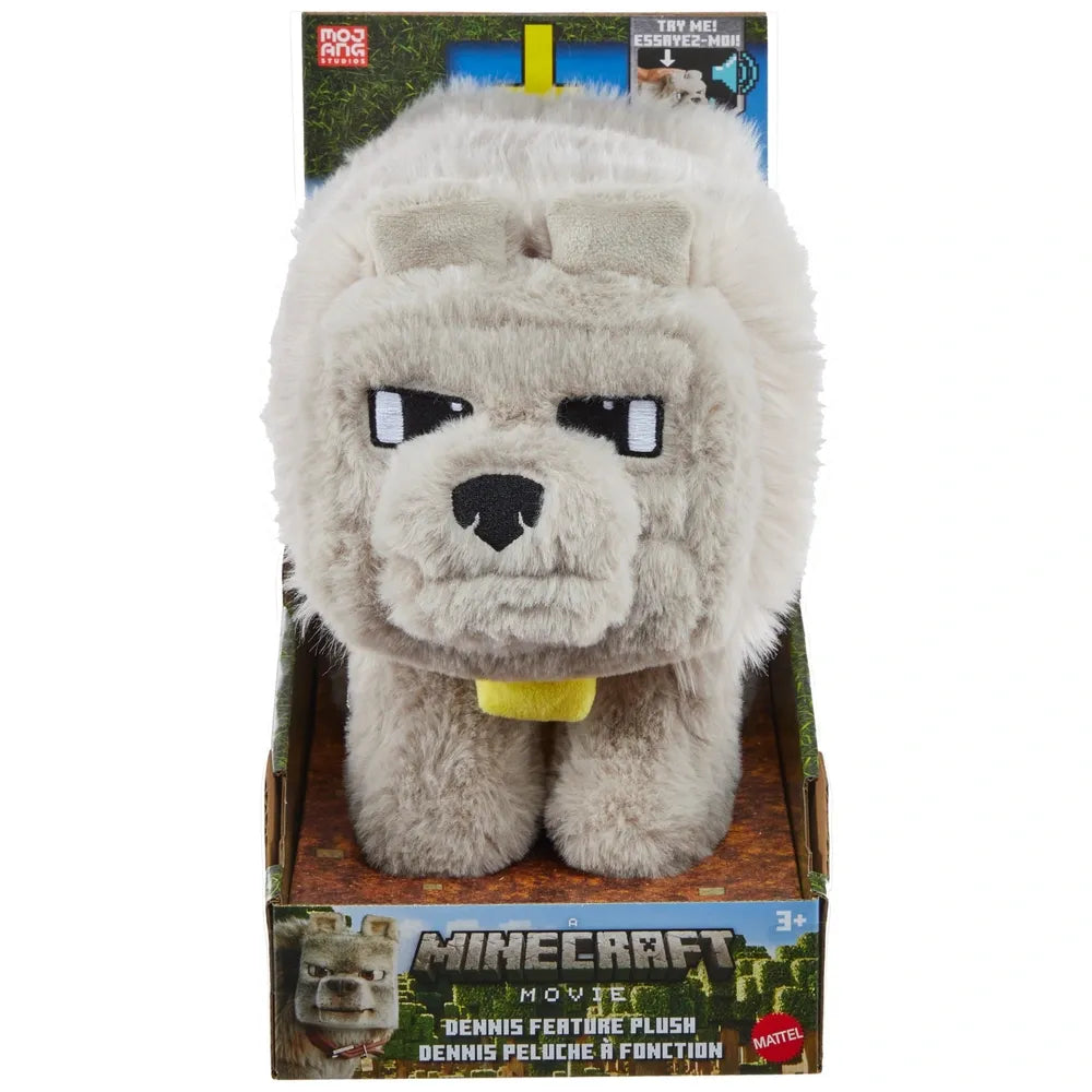 Minecraft Movie Interactive Plush Toy Dennis the Wolf
