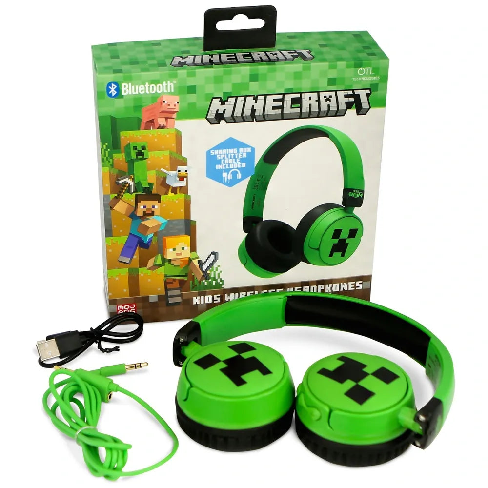 Minecraft Creeper Kids Wireless Bluetooth Headphones – Gaming Audio