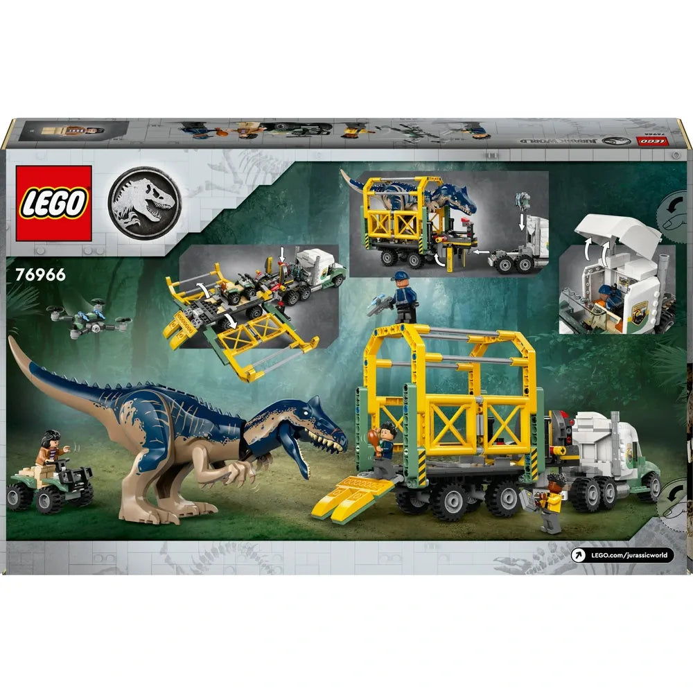 LEGO Jurassic World 76966 Allosaurus Transport Truck Dinosaur Play Set