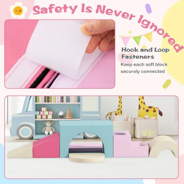 7-Piece Baby Soft Play Climb & Crawl Activity Set with PU Cover