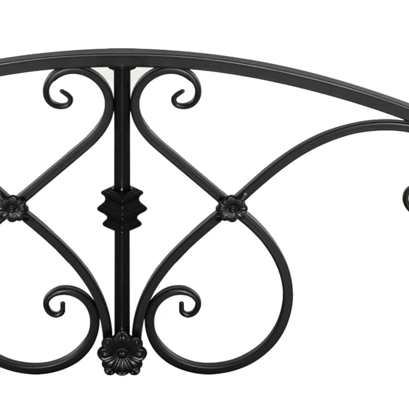 Decorative Metal Garden Bridge with Safety Railings for Backyard Water Features