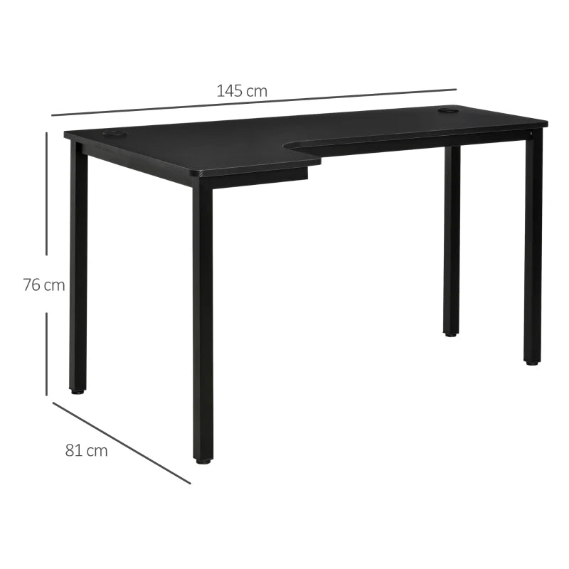 Corner Gaming Desk - L-Shaped Black Workstation