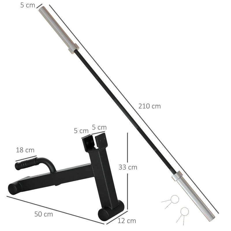 210cm Barbell Bar for 5cm Plates – Loads up to 200kg