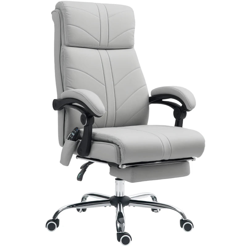 Light Grey Faux Leather Massage Desk Chair