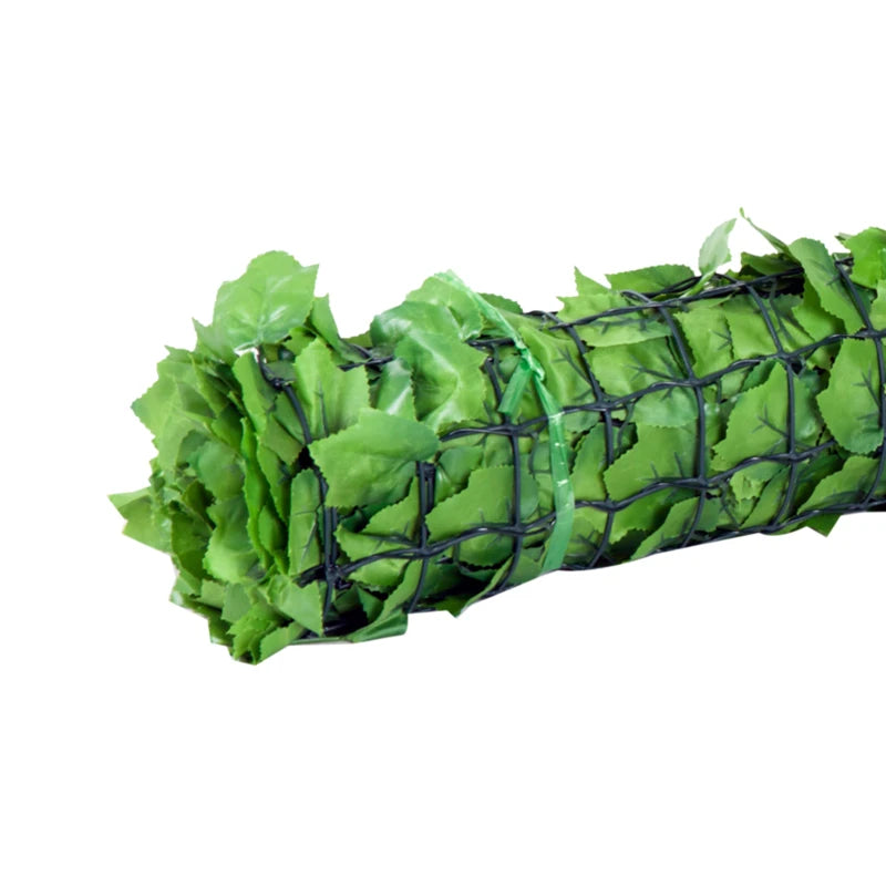 Green Artificial Leaf Wall Panel, 3 x 1m, for Outdoor Privacy and Garden Decor