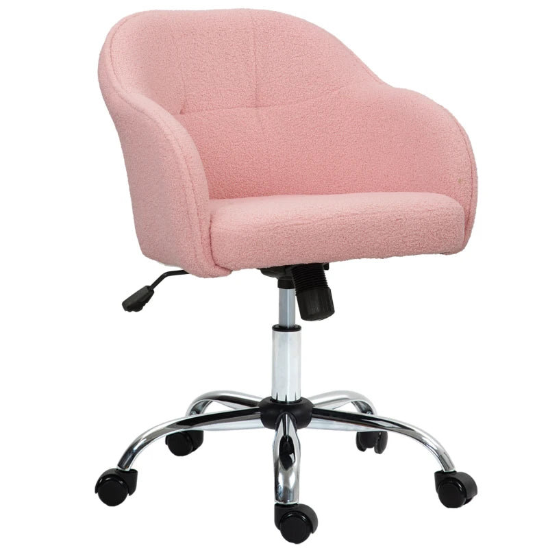 Cozy Pink Teddy Fleece Desk Chair 46-56 cm