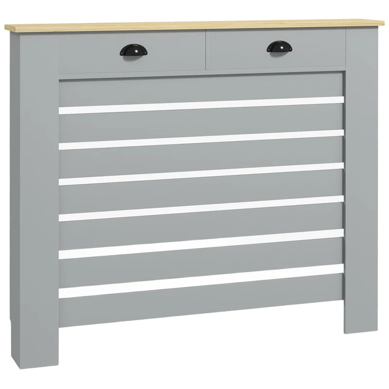 95.5 x 111cm Radiator Cover, Grey Finish with Handy Top Drawer