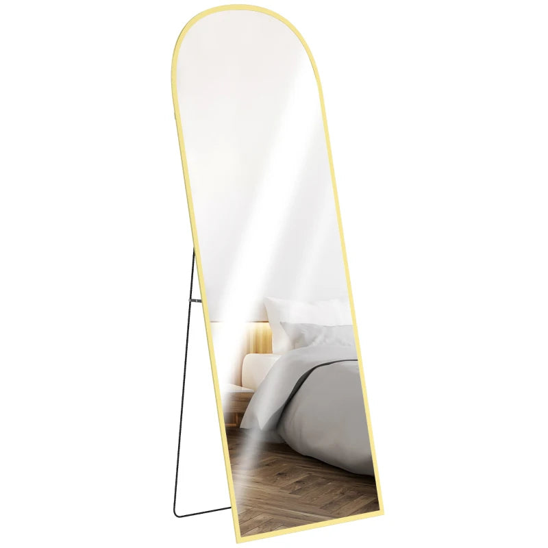 Gold Floor Mirror – 165cm Aluminium Frame, Full-Length Standing Mirror