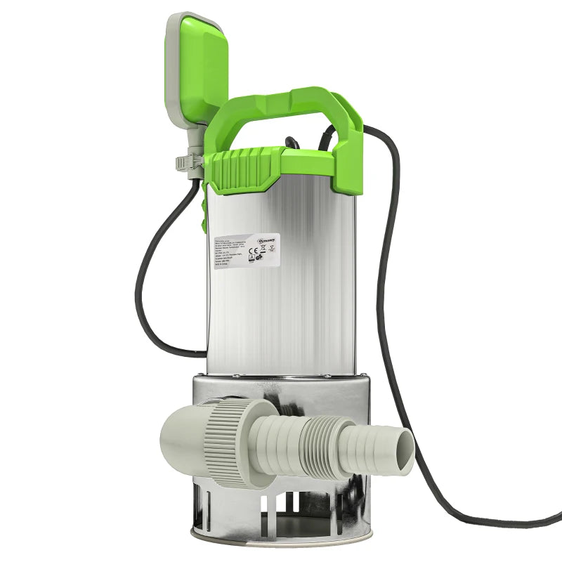 1100W Submersible Water Pump for Clean & Dirty Water, 18500L/H with Float Switch, Green