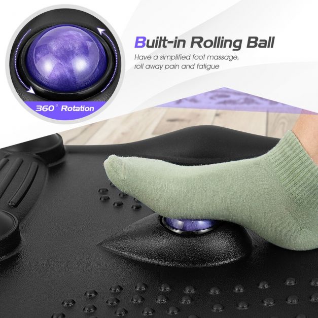 Ergonomic Standing Mat with Massage Ball and Pressure Points