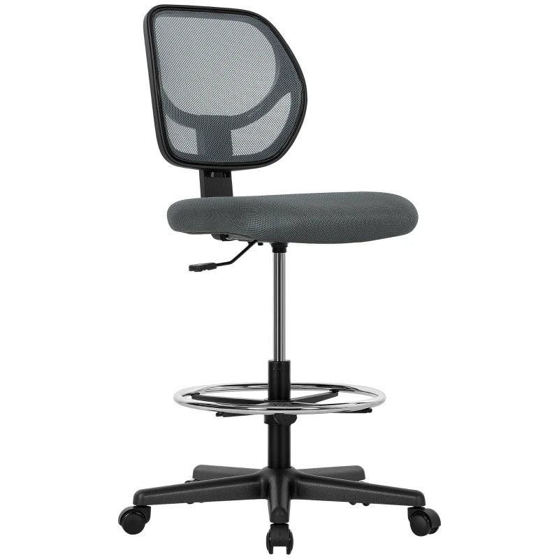 Mesh Chair for Standing Desks – Adjustable Height & Foot Ring