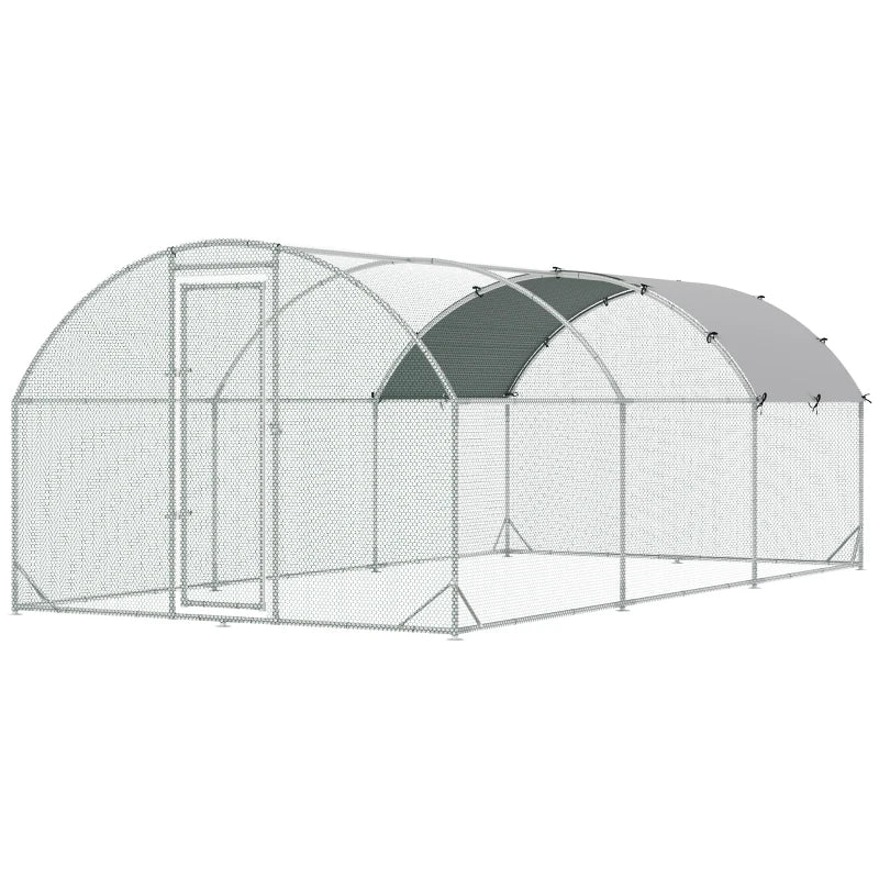 Galvanised Chicken Coop with Cover – 5.7 x 2.8 x 2m