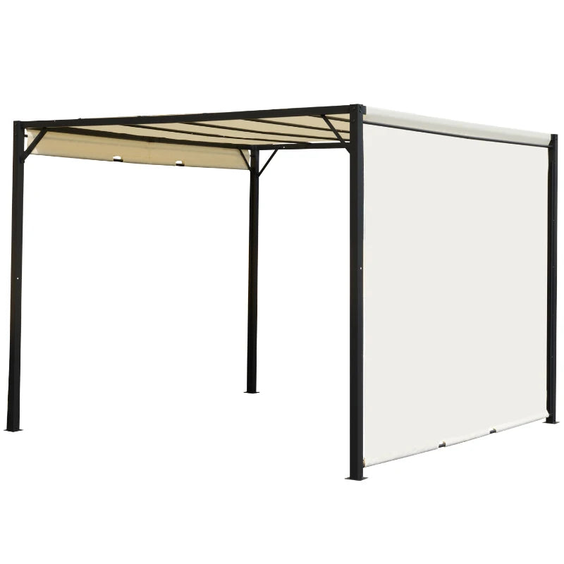 Stylish Metal Pergola with Sun Shelter Canopy for Outdoor Events and Patio 3Lx3Wx2.3H m