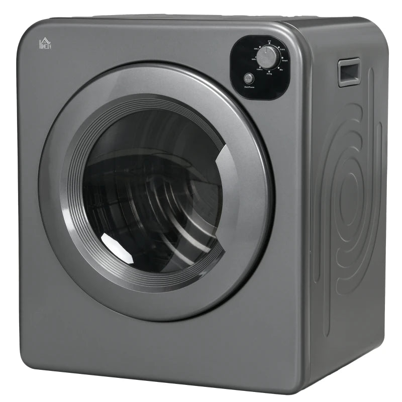 6kg Grey Vented Tumble Dryer – Stackable, Portable, 7 Programs