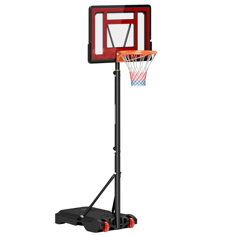Portable Basketball Hoop Stand with Rim, Net & Rolling Base