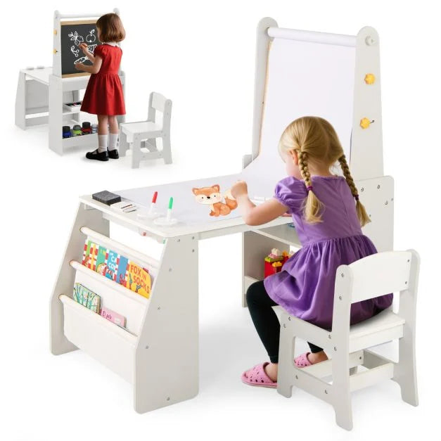 Kids’ Activity Table and Chair Set – Multifunctional Art Desk